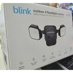 Blink - Outdoor 4 Battery-Powered 1080p Security Camera with Floodlight - Black